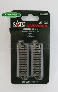 N Gauge KATO 20-030 Unitrack (S64) Straight Track 64mm 2pcs - Picture 1 of 2