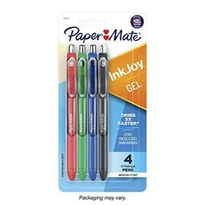 Bolígrafos de gel Paper Mate InkJoy, punto medio, colores surtidos, 4 unidades Foto 1 de 4