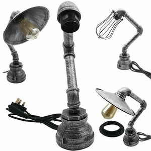 Industrial Robot Table Desk Lamp Pipe Steampunk Vintage Office Bedroom Light - Picture 1 of 30
