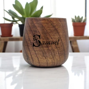 Taza de té de madera personalizada taza de café taza de madera agua taza de té taza de café - Imagen 1 de 6