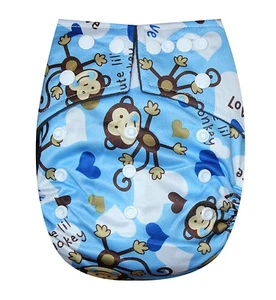 SEE DIAPERS BAMBOO CHARCOAL ONE SIZE BABY CLOTH DIAPER W/ 2 BAMBOO INSERTS NEW - Picture 1 of 3