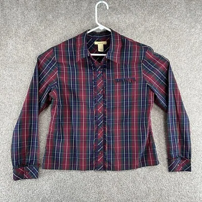 Bechamel Mujer Abotonada Talla Grande Azul Rojo Cuadros Manga Larga Foto 1 de 4