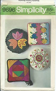 S 9696 sewing pattern PILLOWS sew Applique Flower Triangle Patchwork Tulip UNCUT - Picture 1 of 1