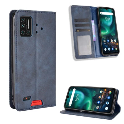 Funda de teléfono para Umidigi Bisonte magnética abatible de cuero billetera con soporte para tarjetas cubierta Foto 1 de 4