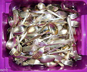 1kg posrebrzanych sztućców 90/100 - złom srebra mieszany bez noży 