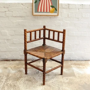 Beautiful Vintage French Corner Bobbin Chair - Picture 1 of 9