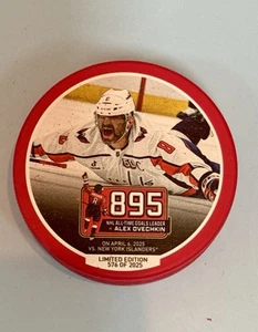 Alexander Ovechkin Washington Capitals RED 895th Goal Hockey Puck - # ?/2025 ✅✅ - Picture 1 of 8