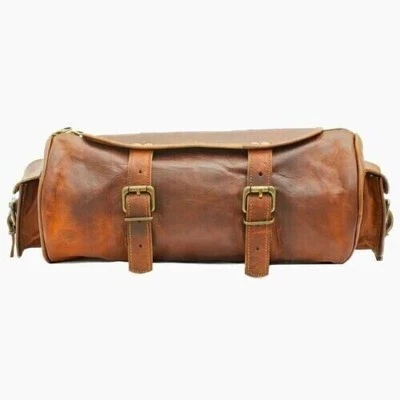 Bag Tool Leather Motorcycle Vintage Strap Buckle Closure Genuine Roll - Image 1 of 3