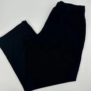 Eileen Fisher Black Knit Pull On Pants Womens Size L Rayon Blend Relaxed - Picture 1 of 14