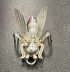 Vtg. Signed Stamped Mexico 925 Sterling Silver Cicada Insect Fly Brooch Pin 6.1g - Picture 1 of 8