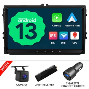 DAB+9"Android 13 CarPlay Car Stereo Head Unit GPS Radio For VW Golf MK5 MK6 Polo - Picture 1 of 23