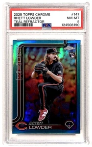 2025 Topps Chrome Rhett Lowder RC 229/299 PSA 8 Cincinnati Reds #147 - Picture 1 of 2