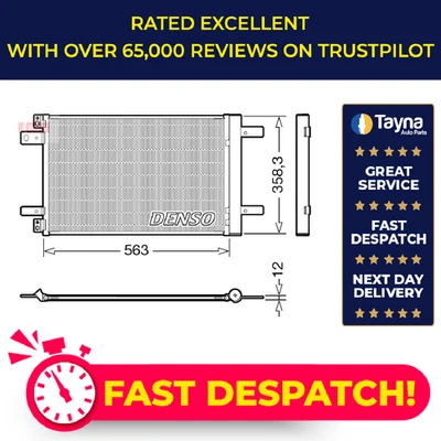 Air Con Condenser fits PEUGEOT EXPERT 1.6D 2016 on AC Conditioning Denso 3552498 - Image 1 of 4