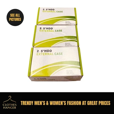 Lote de 3 2,5 polegadas USB 2.0 estojo externo caixa de disco rígido estado sólido SATA SSD HDD - Imagem 1 de 4