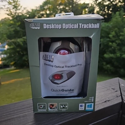 iMouse T1 Desktop Optical Trackball ADESSO Mouse USB Mac Windows Open Box Gaming - Image 1 of 4