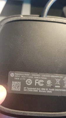 Estação de acoplamento HP Thunderbolt HSN-IX01 120W G2 frete grátis - Imagem 1 de 2