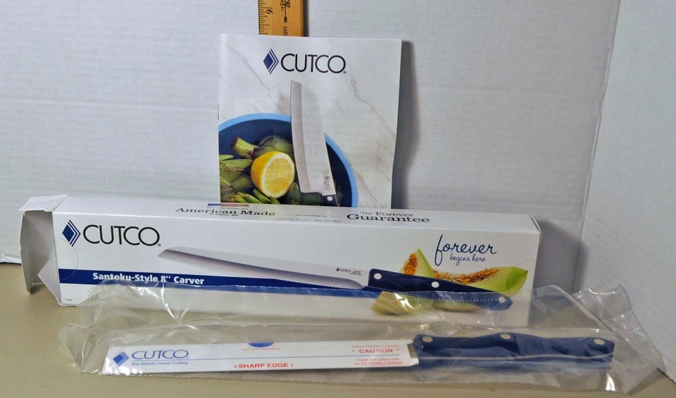Cutco Santoku Style Trimmer 8" Serrated Blade Classic Black 3729 NIB Sealed - Image 1 of 4