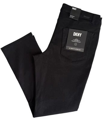 NWT DKNY Mens Ultimate Stretch Pants Stanton Slim Fit 32 33 34 36 Black P2 - Image 1 of 4