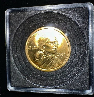 2000p Sacagawea Pearced/wounded Eagle $1 Gold For Collectors/Gift Free Shipping - Image 1 of 4