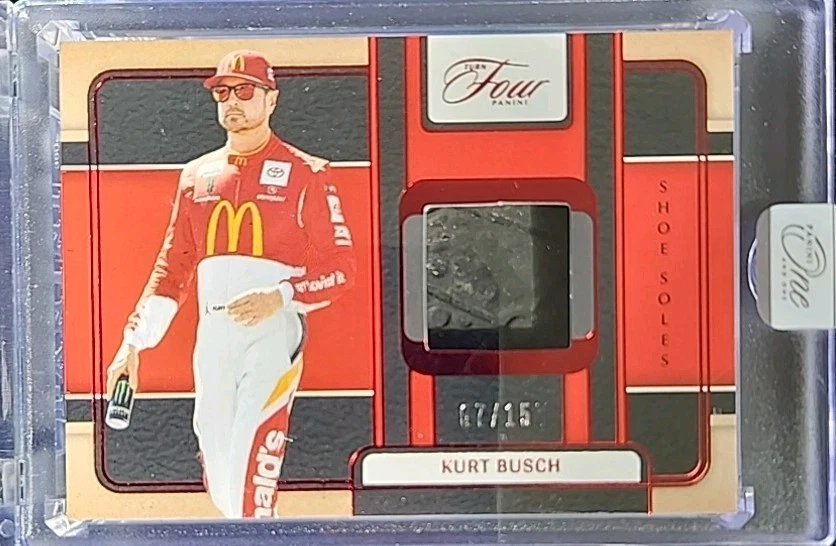 Kurt Busch 2025 Panini Turn Four NASCAR Race-Worn Shoe Soles Red #07/15 - Image 1 of 2