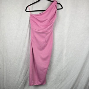 Hello Molly Size 6 Cupid and Psyche Midi Dress Pink One Shoulder BNWT 14" Bust - Picture 1 of 10
