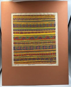 Art Print “Mexican Blanket” Lithograph 2/5 IMP Signed K. Lebel 77 Geometric - Picture 1 of 7