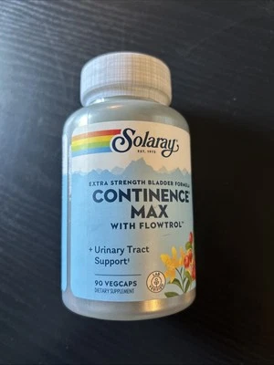 Solaray Continence Max with Flowtrol 90 VegCap exp. 07/27 free Ship - Image 1 of 4