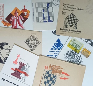 Chess Philately Lot 61 Covers & Postcards Worldwide Tournaments Events - Picture 1 of 14