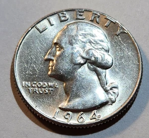 D Washington Quarter 1964 25c 90 % plata (W5) - Imagen 1 de 2
