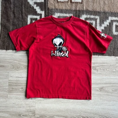 Camiseta De Colección Blind Skateboards Roja Parca Gráfico Logo Talla S Foto 1 de 4