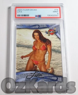 PSA 9MINT 14 Lita 2004 Fleer WWE Divine Divas 2005 Foto 1 de 4