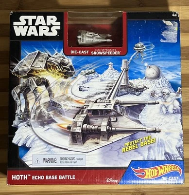 Star Wars Hot Wheels Diecast Hoth Echo Base Battle Set Luke's Snowspeeder SEALED - Image 1 of 2