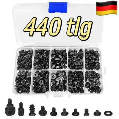 440tlg Computer Schrauben Montage Sortiment Set für PC Mainboard Fan Festplatte - Bild 1 von 4