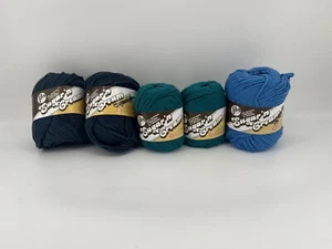 Lot of 9 Lily Sugar'n Cream Worsted Yarn | 100% Cotton | Blue & Green Shades - Picture 1 of 12