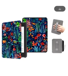 Étui en cuir  Kindle Paperwhite 12e génération  2024 7 pouces Dark Flowers - Zdjęcie 1 z 6