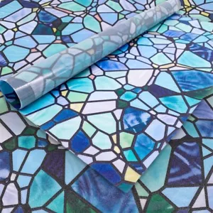 Privacy Stained Glass Window Film Single Sided Static Cling Glass Covers Decor F - Picture 1 of 8