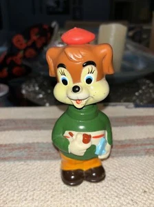 Vintage Alps Made Japan Wiggle Waggle Dog Wind Up Tail Spinning Bobblehead Toy - Picture 1 of 8