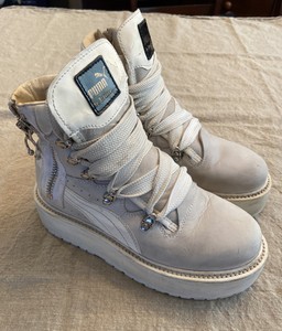 fenty puma white platform boots