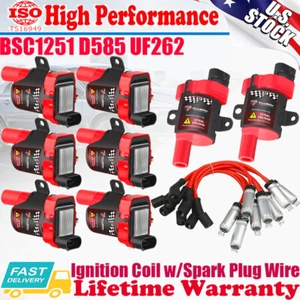 Round Ignition Coil Spark Plug 8Pack For Chevy Silverado GMC LS LS1 4.8/5.3/6.0L - Picture 1 of 13