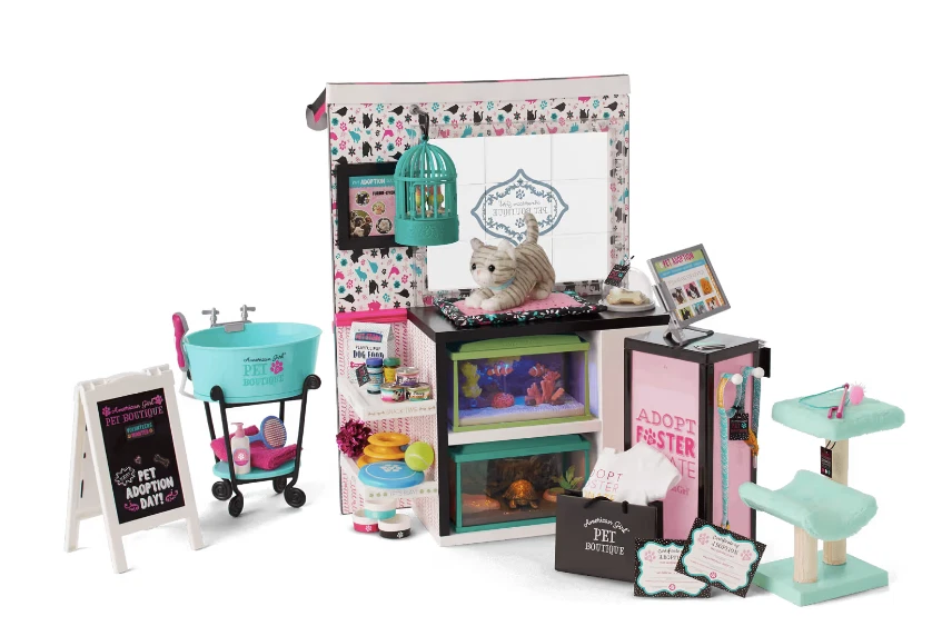 American Girl Doll Pet Boutique Parlor Set Grooming Treats Toys out