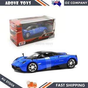 MotorMax 1:24 Scale Pagani Huayra Blue Diecast Car Model Replica - Picture 1 of 6