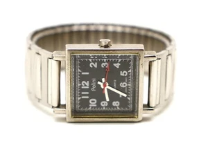 POLINI Black Square Dial Stretch Band Womens Watch NEEDS Bettery - Picture 1 of 5