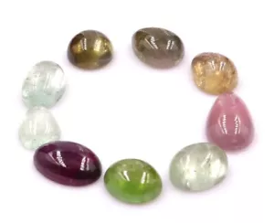 Pietra Preziosa Naturale Multi Tormalina Forma Mista Cabochon Lotto 30,00 Cts Anello Pietra - Foto 1 di 5