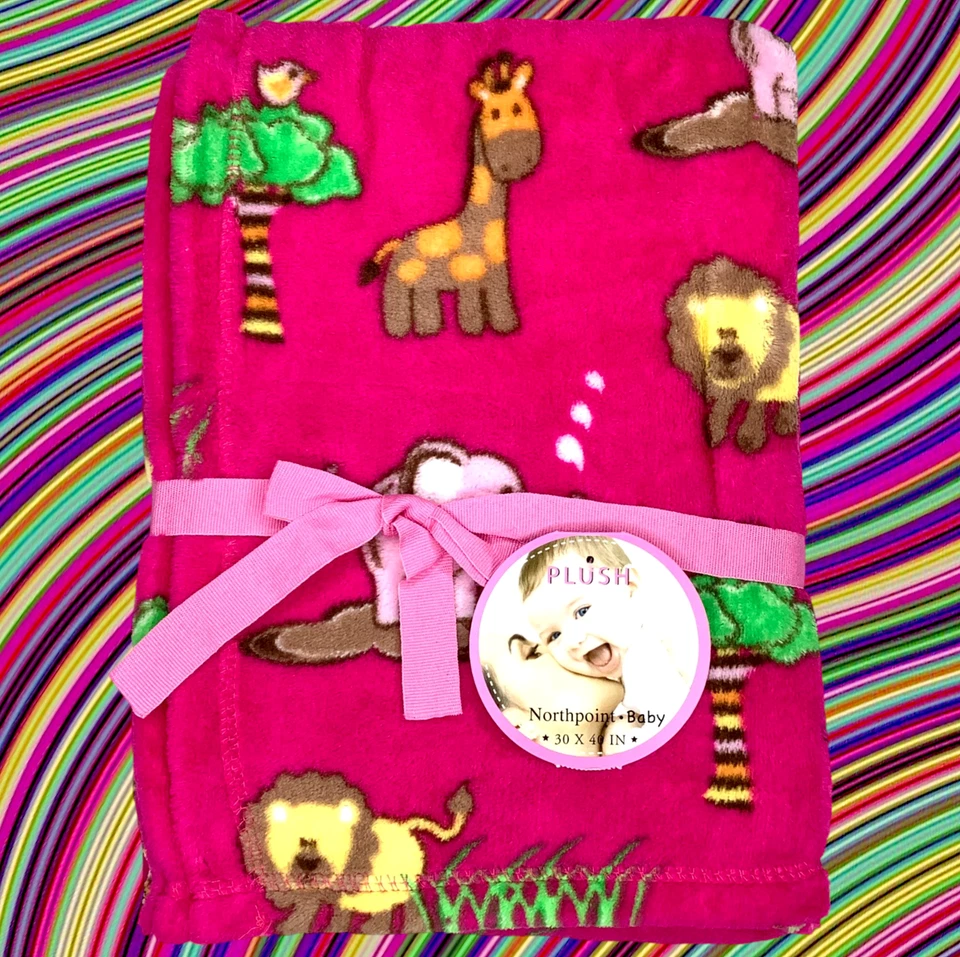NUEVO Manta de felpa para bebé jirafa león elefante niño pequeño animal estampado zoológico Northpoint Foto 1 de 4