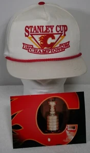 Vintage 1989 Stanley Cup Champions Snap Back Hat with Calgary Flames  Photo 1989 - Bild 1 von 5