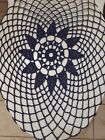 HANDMADE CROCHET ROUND TOILET LID/SEAT COVER IN BLUE