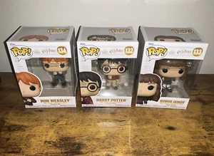 Harry Potter POP 3 Set Funko Hermione Granger #133, Ron Weasley #134, Harry #132 - Picture 1 of 12