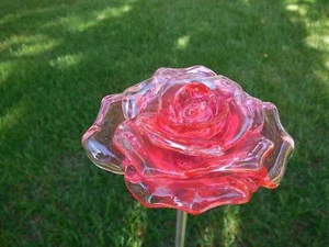Solar Red Rose Blossom Lights  Color Changing Flower LED Garden Decor Landscape - Picture 1 of 9
