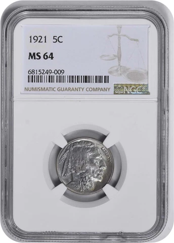 1921 Buffalo Nickel MS64 NGC Cover