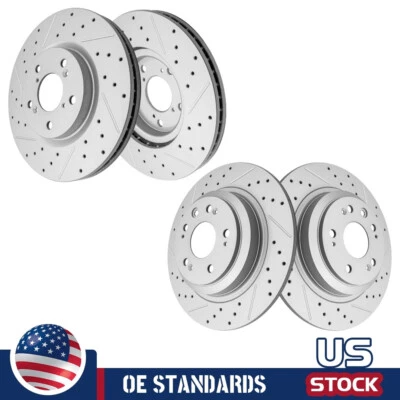 Rotores de freno de disco perforados delanteros traseros para Acura TL 2009 2010 2011 2012 2013 2014 Foto 1 de 4